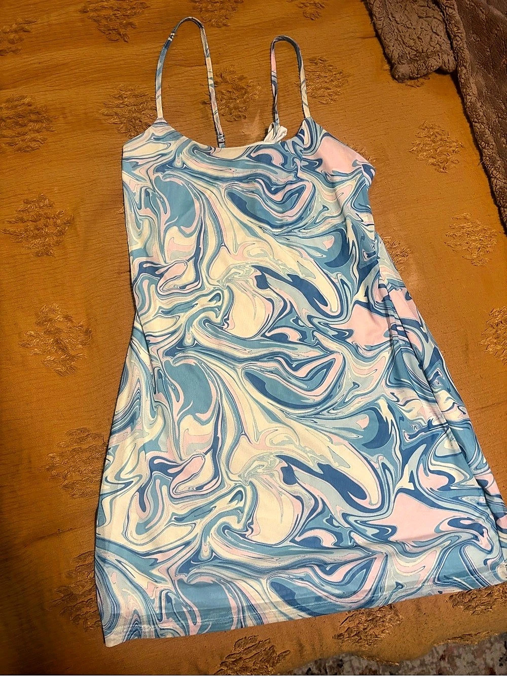 Abstract Swirl Coverup in Blue & Pink Like New